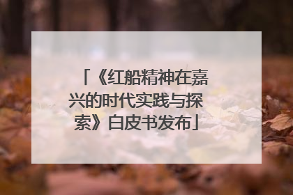 《红船精神在嘉兴的时代实践与探索》白皮书发布