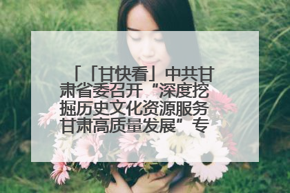 「甘快看」中共甘肃省委召开“深度挖掘历史文化资源服务甘肃高质量发展”专题协商座谈会 胡昌升主持并讲话