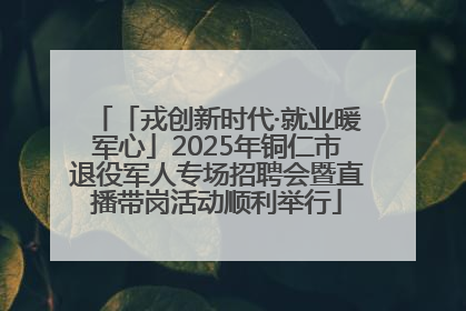 「戎创新时代·就业暖军心」2025年铜仁市退役军人专场招聘会暨直播带岗活动顺利举行