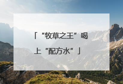 “牧草之王”喝上“配方水”