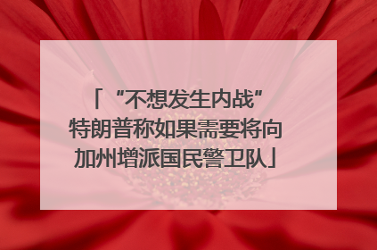 “不想发生内战” 特朗普称如果需要将向加州增派国民警卫队