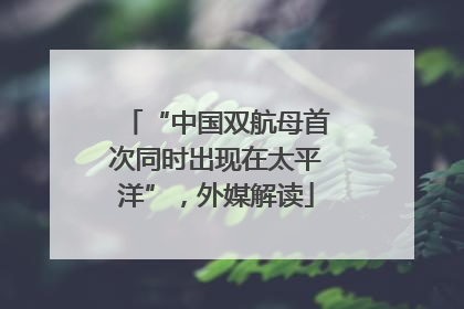 “中国双航母首次同时出现在太平洋”，外媒解读
