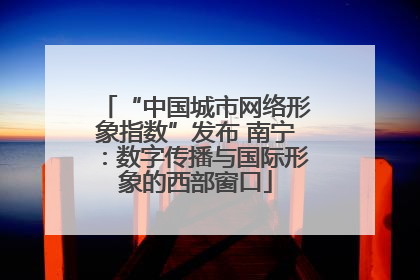 “中国城市网络形象指数”发布 南宁：数字传播与国际形象的西部窗口