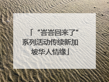 “峇峇回来了”系列活动传续新加坡华人情缘