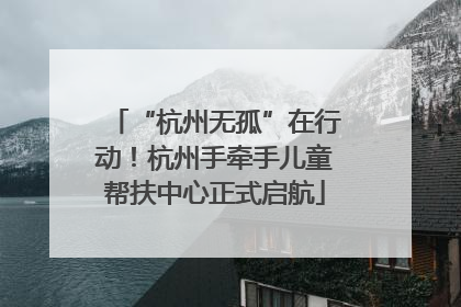 “杭州无孤”在行动！杭州手牵手儿童帮扶中心正式启航
