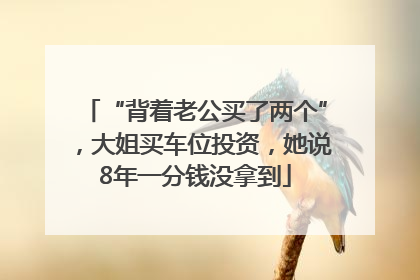 “背着老公买了两个”，大姐买车位投资，她说8年一分钱没拿到