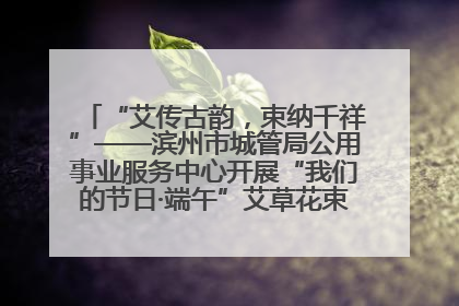 “艾传古韵，束纳千祥”——滨州市城管局公用事业服务中心开展“我们的节日·端午”艾草花束制作主题活动