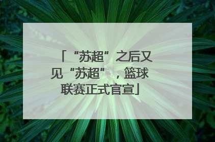 “苏超”之后又见“苏超”，篮球联赛正式官宣