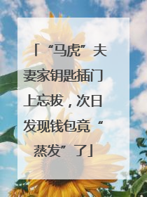 “马虎”夫妻家钥匙插门上忘拔，次日发现钱包竟“蒸发”了