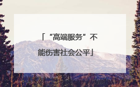 “高端服务”不能伤害社会公平