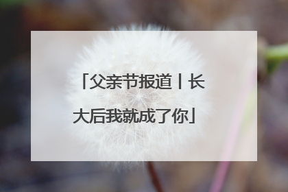 父亲节报道丨长大后我就成了你