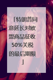 特朗普同意延长对欧盟商品征收50%关税的最后期限