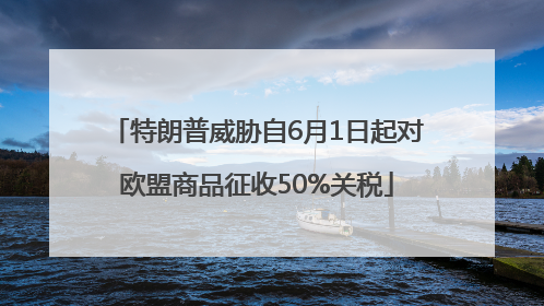 特朗普威胁自6月1日起对欧盟商品征收50%关税
