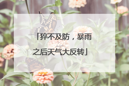 猝不及防，暴雨之后天气大反转