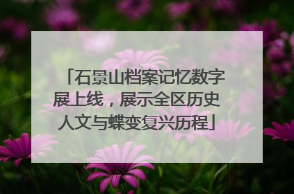 石景山档案记忆数字展上线，展示全区历史人文与蝶变复兴历程
