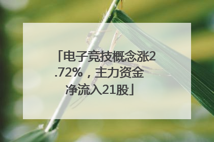 电子竞技概念涨2.72%，主力资金净流入21股