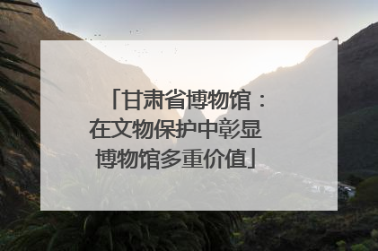 甘肃省博物馆：在文物保护中彰显博物馆多重价值