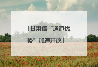 甘肃借“通道优势”加速开放