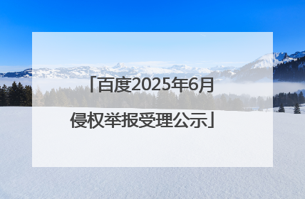 百度2025年6月侵权举报受理公示