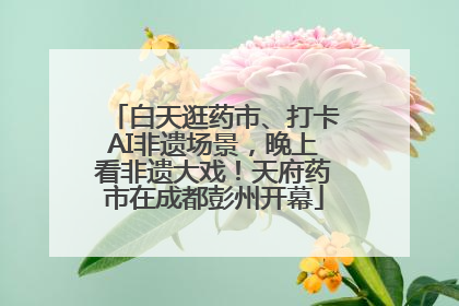 白天逛药市、打卡AI非遗场景，晚上看非遗大戏！天府药市在成都彭州开幕