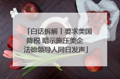 白话拆解丨要求美国降税 暗示施压美企 法德领导人同日发声