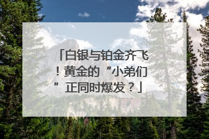 白银与铂金齐飞！黄金的“小弟们”正同时爆发？