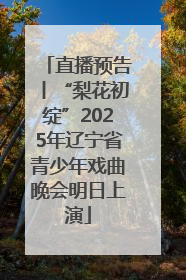 直播预告丨“梨花初绽”2025年辽宁省青少年戏曲晚会明日上演