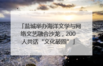 盐城举办海洋文学与网络文艺融合沙龙，200人共话“文化破圈”
