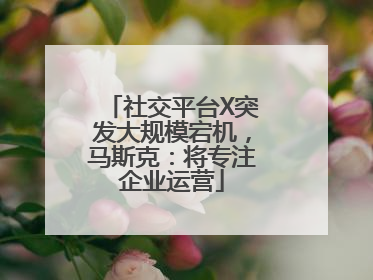 社交平台X突发大规模宕机，马斯克：将专注企业运营