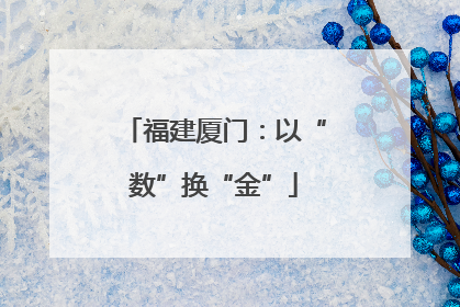 福建厦门：以“数”换“金”