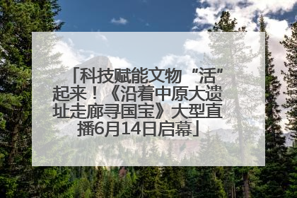 科技赋能文物“活”起来！《沿着中原大遗址走廊寻国宝》大型直播6月14日启幕