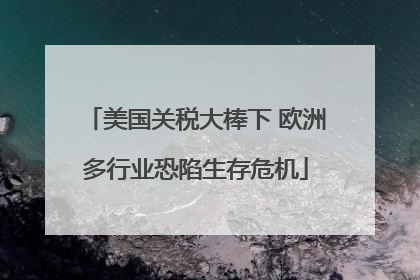 美国关税大棒下 欧洲多行业恐陷生存危机