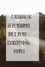 美国证实正在组建特别工作组，以监控中东局势