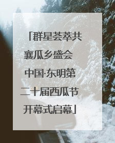 群星荟萃共襄瓜乡盛会 中国·东明第二十届西瓜节开幕式启幕