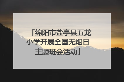 绵阳市盐亭县五龙小学开展全国无烟日主题班会活动
