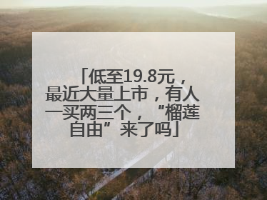 低至19.8元，最近大量上市，有人一买两三个，“榴莲自由”来了吗