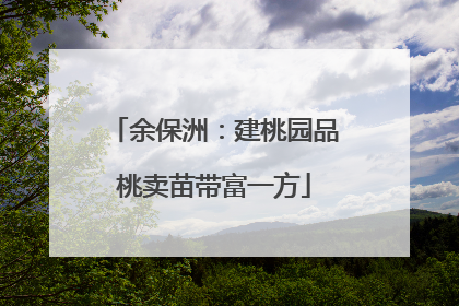 余保洲：建桃园品桃卖苗带富一方