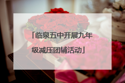 临泉五中开展九年级减压团辅活动