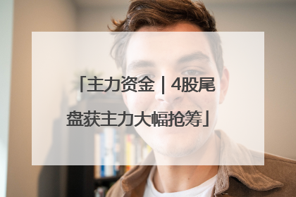 主力资金｜4股尾盘获主力大幅抢筹