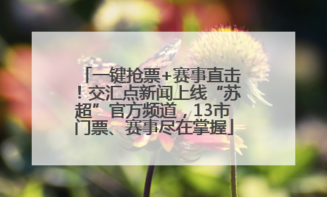 一键抢票+赛事直击！交汇点新闻上线“苏超”官方频道，13市门票、赛事尽在掌握