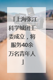 上海张江科学城团工委成立，将服务40余万名青年人
