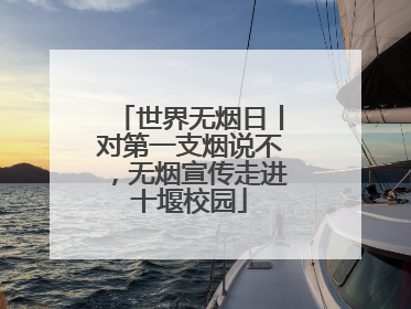世界无烟日丨对第一支烟说不，无烟宣传走进十堰校园