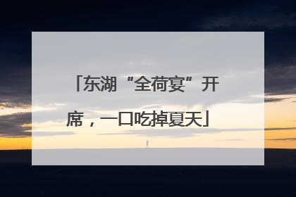 东湖“全荷宴”开席，一口吃掉夏天