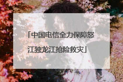 中国电信全力保障怒江独龙江抢险救灾