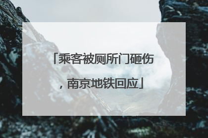 乘客被厕所门砸伤，南京地铁回应