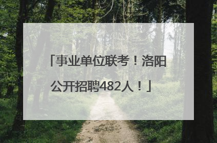 事业单位联考！洛阳公开招聘482人！