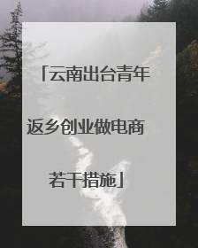 云南出台青年返乡创业做电商若干措施