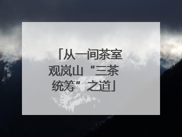 从一间茶室观岚山“三茶统筹”之道