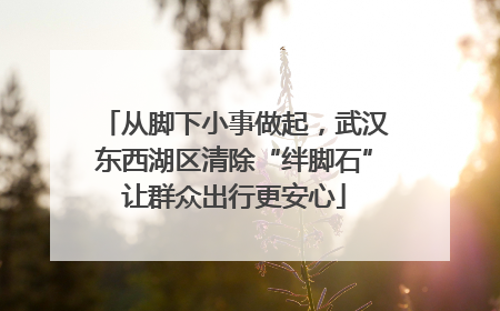 从脚下小事做起，武汉东西湖区清除“绊脚石”让群众出行更安心