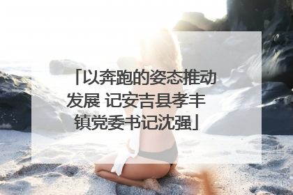 以奔跑的姿态推动发展 记安吉县孝丰镇党委书记沈强